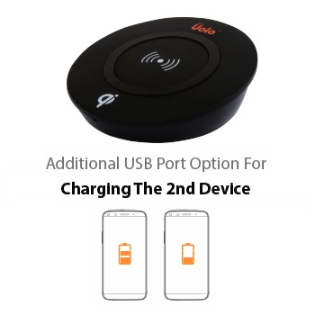 Uolo Volt Qi Wireless Charging Pad with additional USB Port
